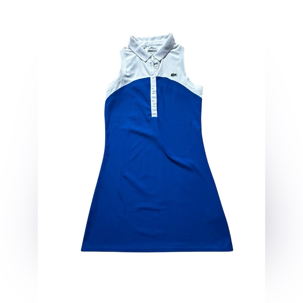 Lacoste Blue and White Sleeveless Polo Dress - Picture 4 of 8